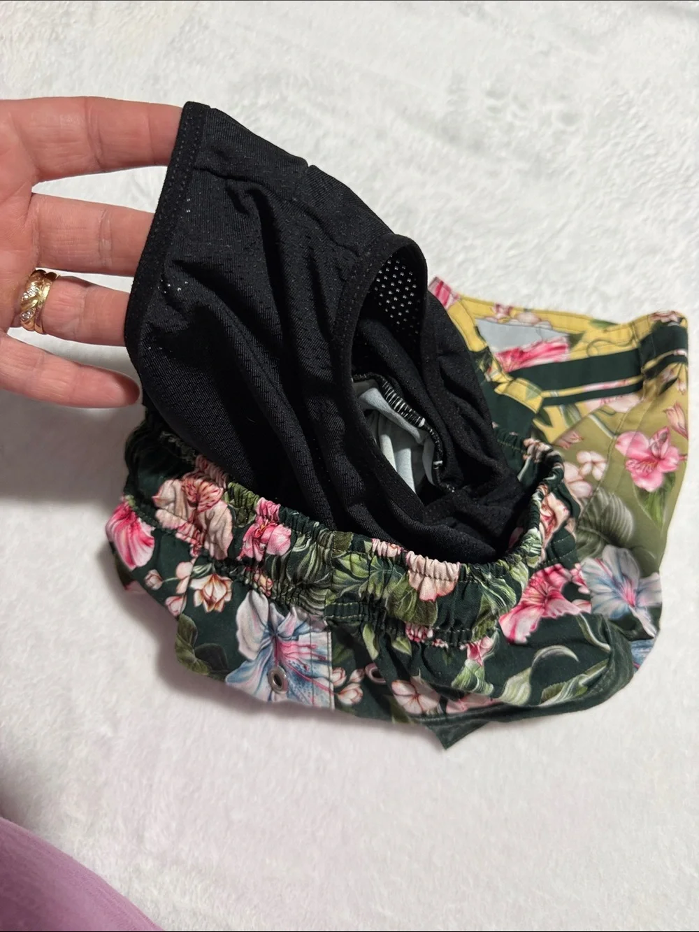 Agua Bendita Green Gradient Floral Swim trunks